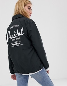 Черная спортивная куртка с логотипом на спине Herschel-Черный