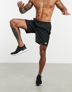 Черные шорты для бега adidas-Черный