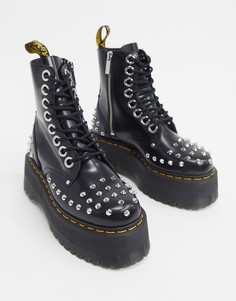 Черные ботинки на платформе с заклепками Dr Martens Jadon Max-Черный