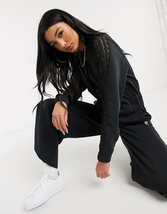 Черный комбинезон с кружевной вставкой adidas Originals Bellista