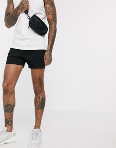 Черные короткие джинсовые шорты скинни ASOS DESIGN-Черный