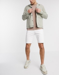 Белые джинсовые шорты скинни ASOS DESIGN-Белый