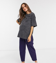 Темно-серая oversized-футболка ASOS DESIGN Maternity-Серый
