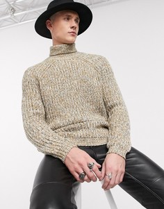 Бежевый вязаный oversized-джемпер в рубчик ASOS DESIGN
