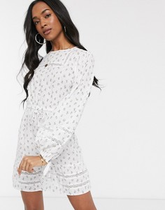 Платье мини с цветочным принтом Fashion Union-Белый