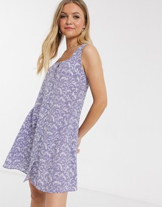 Лавандовое свободное платье с квадратным вырезом QED London-Фиолетовый