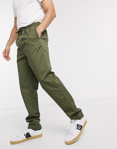 Саржевые брюки цвета хаки с затягивающимся шнурком Fred Perry-Зеленый