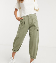 Брюки свободного кроя цвета хаки New Look Petite-Зеленый