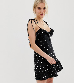 Сарафан мини в горошек на пуговицах ASOS DESIGN Petite-Мульти