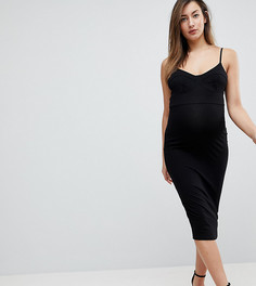 Облегающее платье миди ASOS Maternity-Черный
