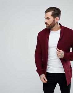 Бордовый вязаный кардиган ASOS DESIGN-Красный