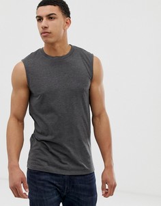 Темно-серая меланжевая майка ASOS DESIGN-Серый