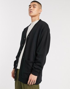 Черный длинный oversized-кардиган ASOS DESIGN
