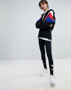 Леггинсы с двойным логотипом-трилистником adidas Originals adicolor-Черный