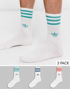 Комплект из 3 пар белых носков adidas Originals-Белый