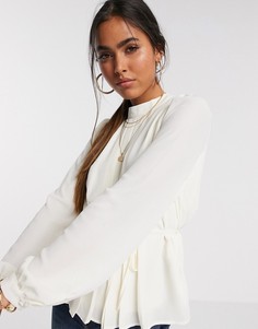 Блузка кремового цвета со складками Vero Moda-Кремовый