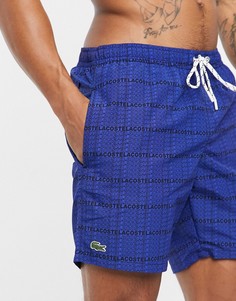 Шорты для плавания в клетку Lacoste-Темно-синий