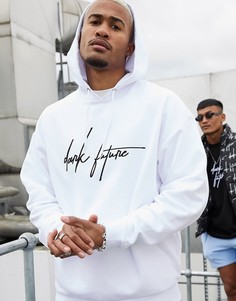 Oversized-худи белого цвета ASOS DESIGN x Dark Future-Белый