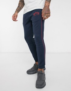 Темно-синие джоггеры с вышитым логотипом BOSS Athleisure Hadiko-Темно-синий