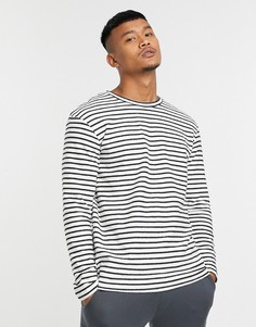 Белый свободный лонгслив в полоску Jack & Jones Originals