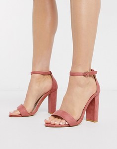 Розовые босоножки на каблуке Glamorous-Розовый