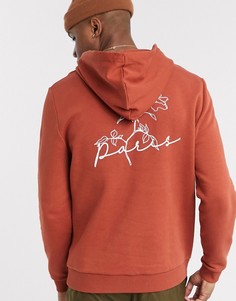 Худи с цветочным принтом ASOS DESIGN-Коричневый