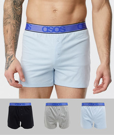 Комплект из 3 трикотажных боксеров с логотипом ASOS DESIGN-Мульти