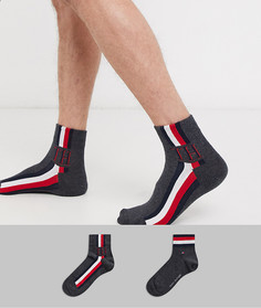 2 пары серых носков с полосками Tommy Hilfiger-Серый