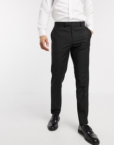 Черные узкие строгие брюки ASOS DESIGN-Черный