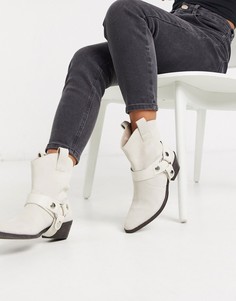 Светлые замшевые ботинки в стиле вестерн Steve Madden-Бежевый
