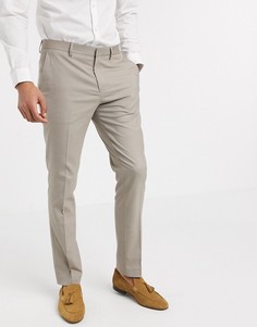 Брюки скинни песочного цвета Selected Homme-Серый