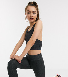 Блестящие леггинсы с завышенной талией ASOS 4505 Petite-Черный