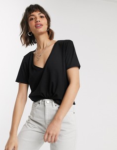 Черная свободная футболка ASOS DESIGN-Черный