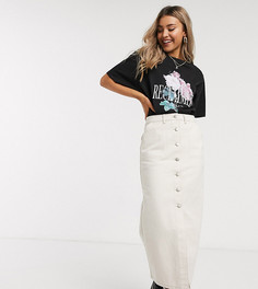 Выбеленная серовато-бежевая джинсовая юбка миди в винтажном стиле Reclaimed Vintage inspired-Белый
