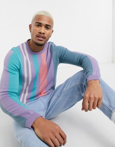 Фактурный джемпер с разноцветными полосками ASOS DESIGN-Мульти