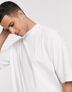 Белая футболка из органического хлопка с высоким воротом Threadbare-Белый