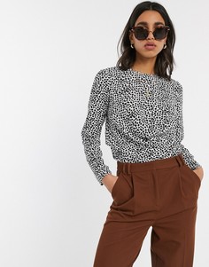 Лонгслив с драпировкой и принтом ASOS DESIGN-Мульти