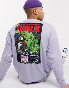 Oversized-лонгслив с принтом на спине ASOS DESIGN MARVEL-Фиолетовый