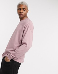 Фиолетовая oversize-футболка с длинным рукавом ASOS DESIGN-Фиолетовый