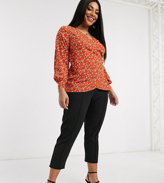 Брюки галифе из крепа с защипами ASOS DESIGN Curve-Черный