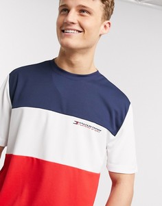 Футболка колор блок с логотипом Tommy Hilfiger Sport-Красный