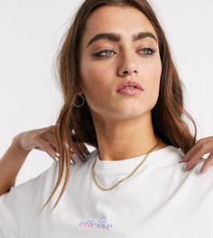 Oversized-футболка с винтажным принтом на спине Ellesse-Белый