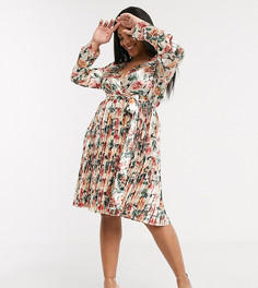 Чайное платье с запахом Missguided Plus-Мульти