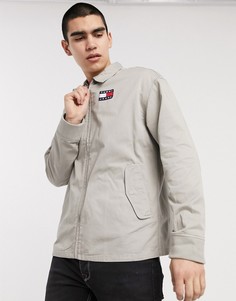 Хлопковая куртка Харрингтон с нашивкой логотипа Tommy Jeans-Светло-бежевый