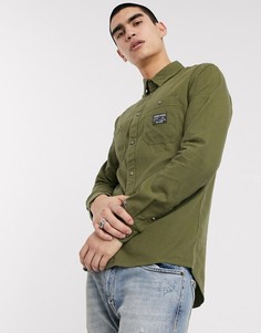 Зеленая рубашка в стиле милитари с логотипом Tommy Jeans-Зеленый