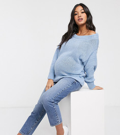 Джемпер с открытыми плечами ASOS DESIGN Maternity-Синий