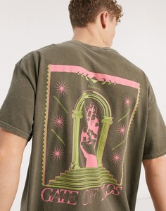 Oversized-футболка цвета хаки с принтом New Look-Зеленый