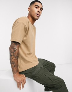 Светло-коричневая свободная футболка New Look-Светло-коричневый