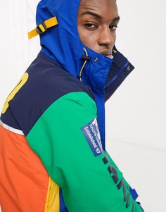 Водонепроницаемая парка колор блок с капюшоном и принтом на спине Polo Ralph Lauren-Мульти