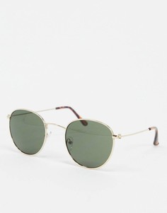 Круглые солнцезащитные очки в черепаховой оправе New Look-Коричневый